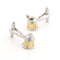 Yellow Hand-Cranked Fishing Rod Tool Cufflinks Yellow
