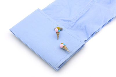 Gemelos de Botón Francés con Diseño de Helado para Hombre - Image 9