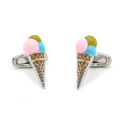 Gemelos de Botón Francés con Diseño de Helado para Hombre - Image 10