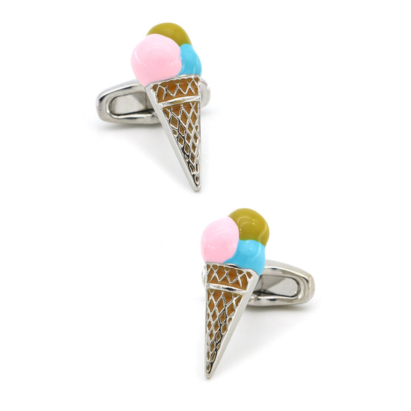 Gemelos de Botón Francés con Diseño de Helado para Hombre