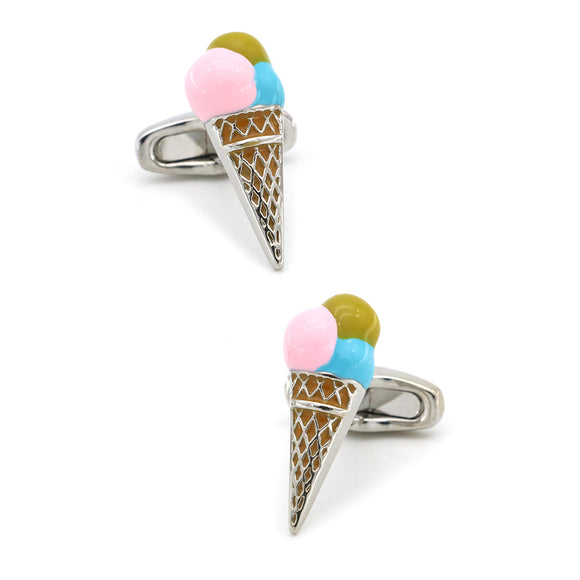 Gemelos de Botón Francés con Diseño de Helado para Hombre