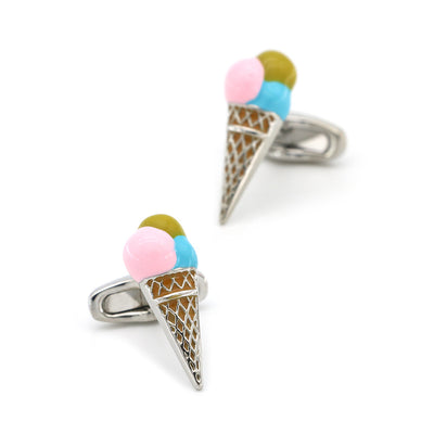 Gemelos de Botón Francés con Diseño de Helado para Hombre
