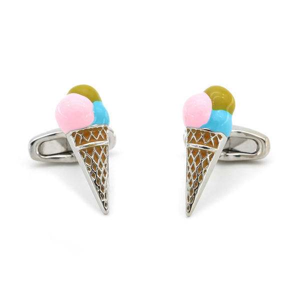 Gemelos de Botón Francés con Diseño de Helado para Hombre - Image 3