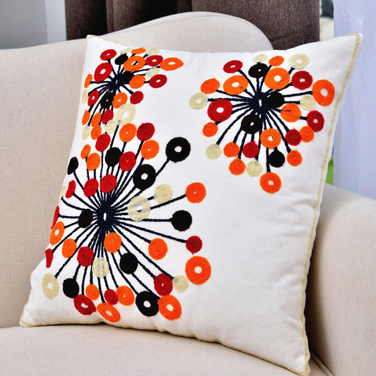 Almohada de Algodón Bordada Estilo Pastoral Clásico