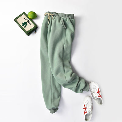 Pantalones Deportivos Talla Grande Cintura Alta Lana de Cordero Holgados - Image 16