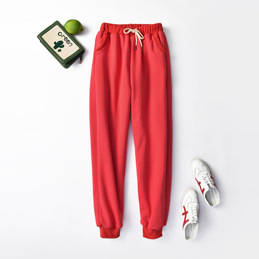 Pantalones Deportivos Talla Grande Cintura Alta Lana de Cordero Holgados - Image 24