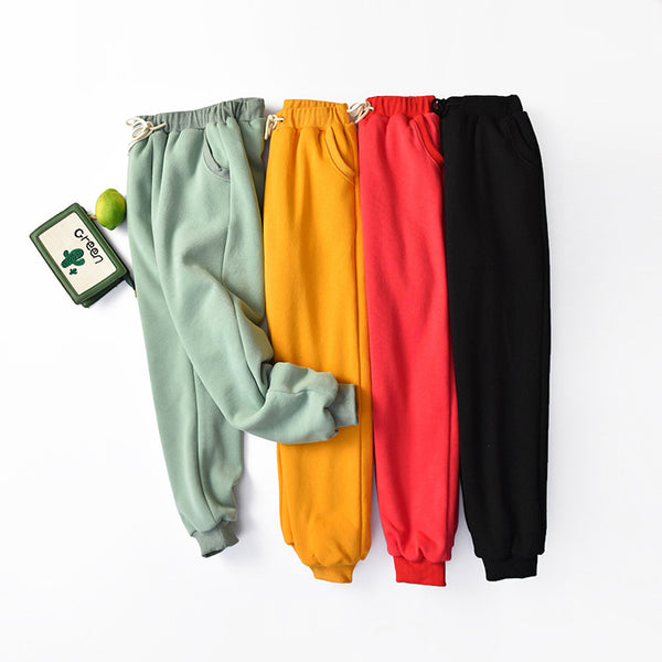 Pantalones Deportivos Talla Grande Cintura Alta Lana de Cordero Holgados