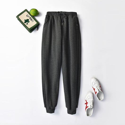 Pantalones Deportivos Talla Grande Cintura Alta Lana de Cordero Holgados - Image 7