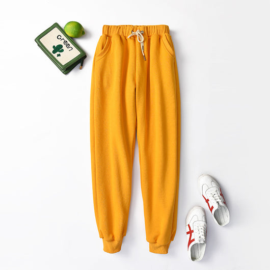 Pantalones Deportivos Talla Grande Cintura Alta Lana de Cordero Holgados - Image 6