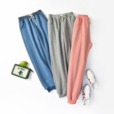 Pantalones Deportivos Talla Grande Cintura Alta Lana de Cordero Holgados - Image 2