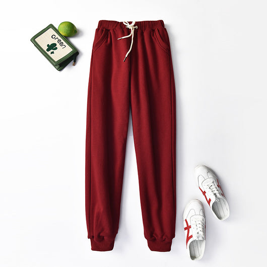 Pantalones Deportivos Talla Grande Cintura Alta Lana de Cordero Holgados - Image 11