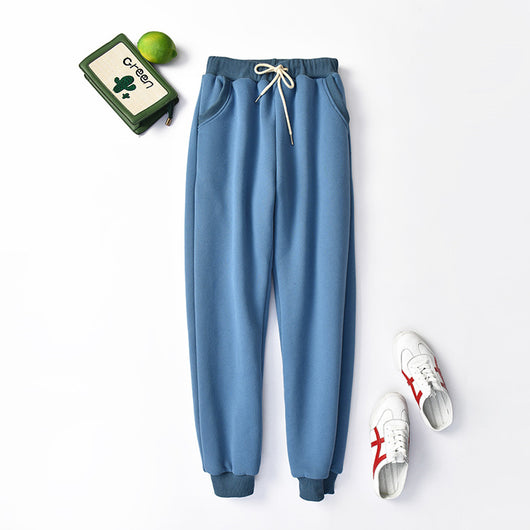 Pantalones Deportivos Talla Grande Cintura Alta Lana de Cordero Holgados - Image 10