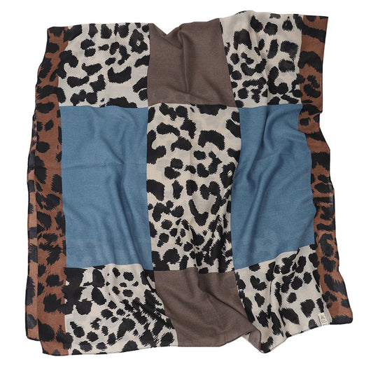 Pañuelo Largo de Algodón y Lino con Estampado de Leopardo para Mujer - Image 2