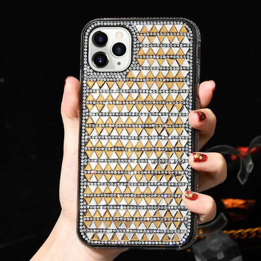 Funda de Celular Apple con Cristales de Diamante y Triángulo Geométrico - Image 2