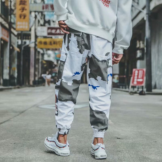 Overol Blanco Camuflaje Hombre Marca Japonesa Tendencia Suelta - Image 8