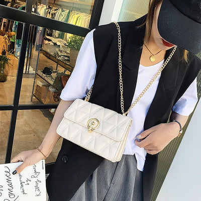 Bolso Bandolera Cuadrado con Bordado de Rombos y Textura - Image 10