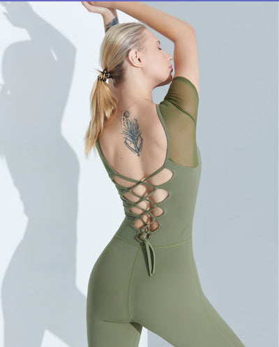 Traje de Yoga Aéreo con Malla Transpirable y Costuras Reforzadas - Image 2