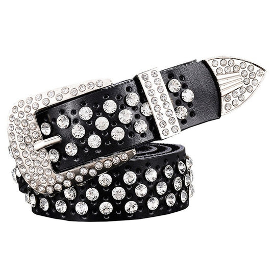 Cinturón de Cuero con Strass Gypsophila para Mujer