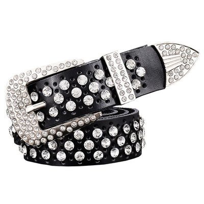Cinturón de Cuero con Strass Gypsophila para Mujer