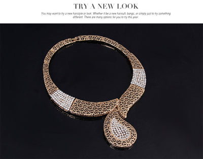 Juego de Accesorios para Vestir Chapado en Oro con Diamantes - Image 3