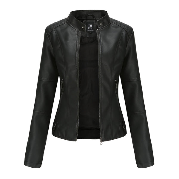 Chaqueta de Cuero para Mujer con Cierre de Cremallera - Diseño Clásico Elegante - Image 6
