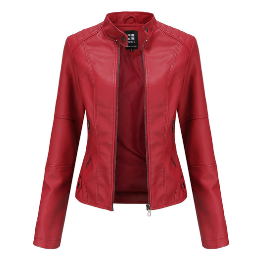 Chaqueta de Cuero para Mujer con Cierre de Cremallera - Diseño Clásico Elegante - Image 8