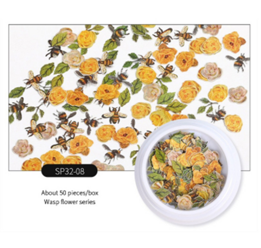 Accesorios de Uñas con Diseños de Flores, Insectos, Mariposas y Osos - Image 14