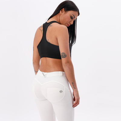Leggings Yoga Tejidos Blancos Cintura Media