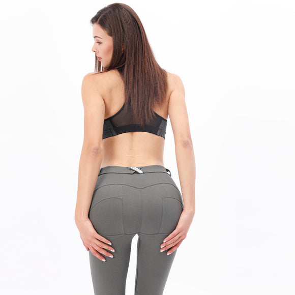 Leggings Yoga Tejidos Blancos Cintura Media