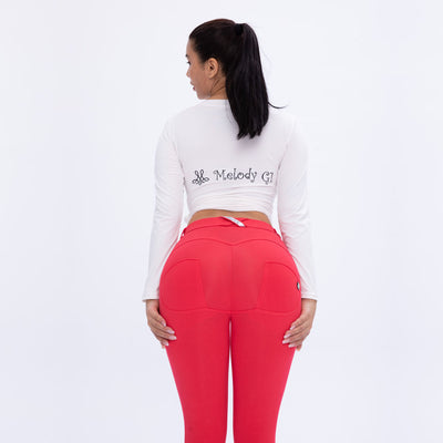 Leggings Yoga Tejidos Blancos Cintura Media - Image 4