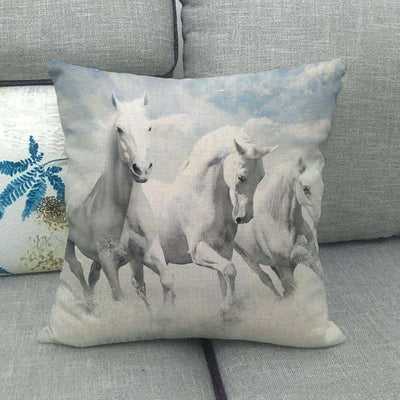 Funda de Almohada Lino Estampado con Patrón de Caballo - Image 31