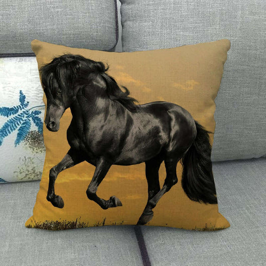 Funda de Almohada Lino Estampado con Patrón de Caballo - Image 38