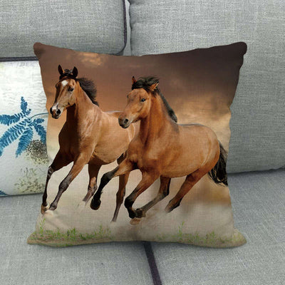 Funda de Almohada Lino Estampado con Patrón de Caballo - Image 39
