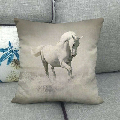 Funda de Almohada Lino Estampado con Patrón de Caballo - Image 43
