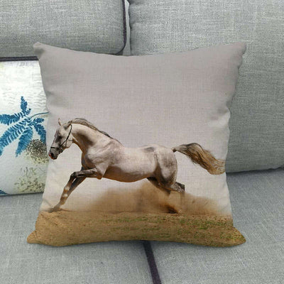 Funda de Almohada Lino Estampado con Patrón de Caballo - Image 5