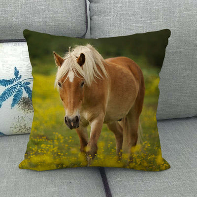 Funda de Almohada Lino Estampado con Patrón de Caballo - Image 8