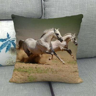 Funda de Almohada Lino Estampado con Patrón de Caballo - Image 22