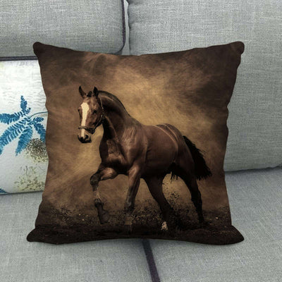 Funda de Almohada Lino Estampado con Patrón de Caballo - Image 16
