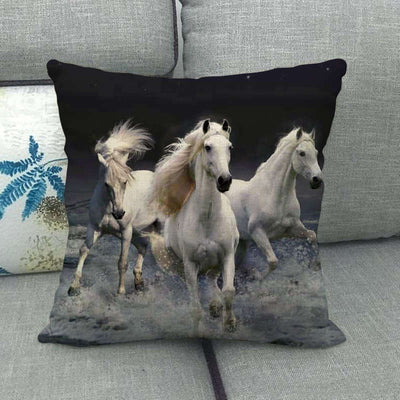Funda de Almohada Lino Estampado con Patrón de Caballo - Image 20