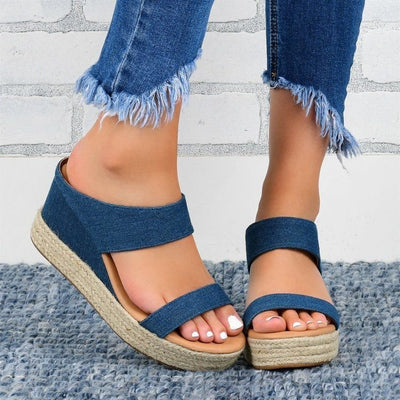 Sandalias Plataforma Cuña Trenzadas en Cáñamo Talla Grande para Mujer - Image 10