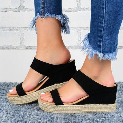 Sandalias Plataforma Cuña Trenzadas en Cáñamo Talla Grande para Mujer - Image 3