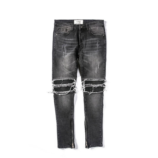 Pantalones de Cuero y Denim para Motocicleta Estilo Urbano Negro