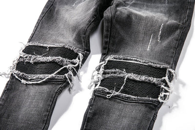 Pantalones de Cuero y Denim para Motocicleta Estilo Urbano Negro - Image 6