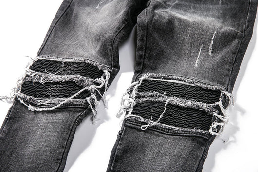 Pantalones de Cuero y Denim para Motocicleta Estilo Urbano Negro - Image 6