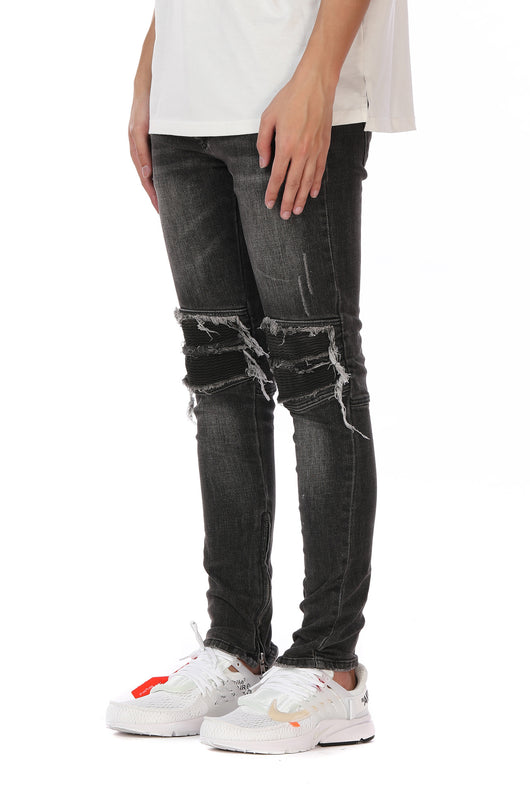 Pantalones de Cuero y Denim para Motocicleta Estilo Urbano Negro - Image 7