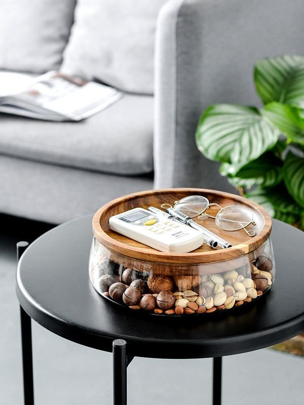 Mesa de Centro Moderna con Almacenamiento y Doble Cristal