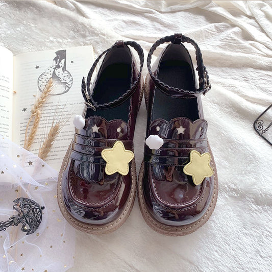 Zapatos Escolares Lolita de Cabeza Redonda Estilo Japonés