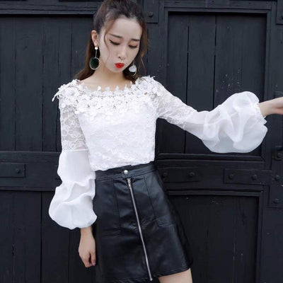Blusa Protectora con Encaje Bordado - Largo Medio - Image 3