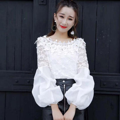 Blusa Protectora con Encaje Bordado - Largo Medio