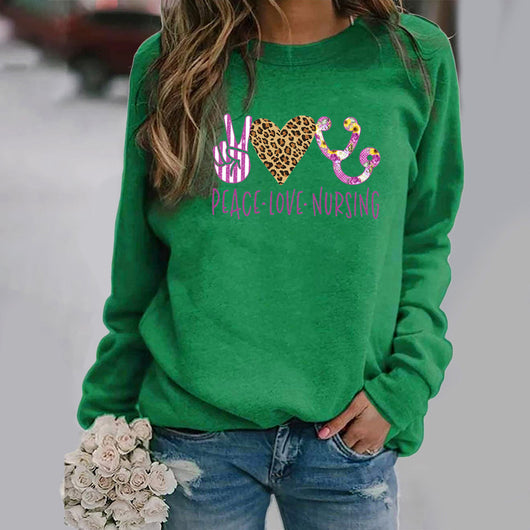Suéter Estampado de Cuello Redondo y Manga Larga para Mujer - Image 8